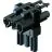 Lupa-con T-Splitter 3-voudig 1x male,2x female zw. EPCOM/3
